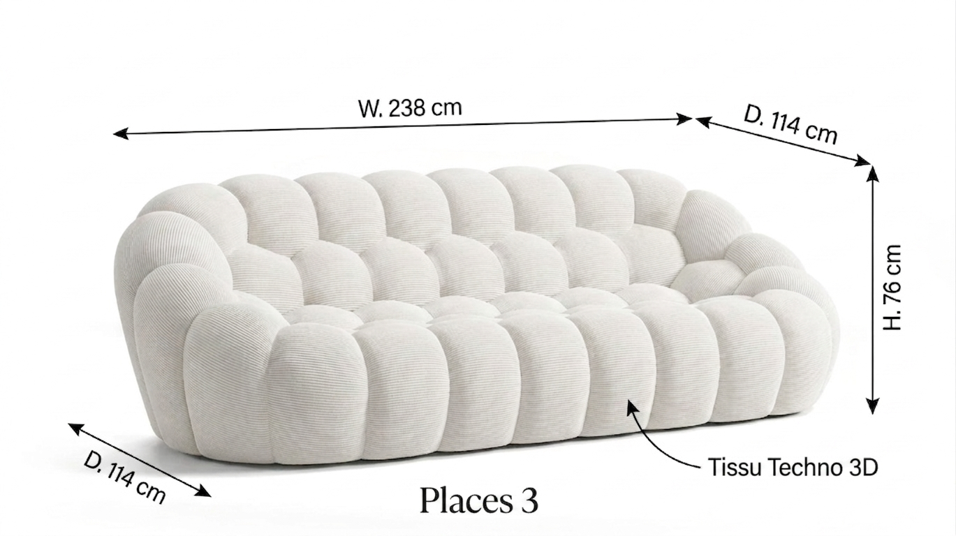 Astra 3D Bubble Sofa 3 Places